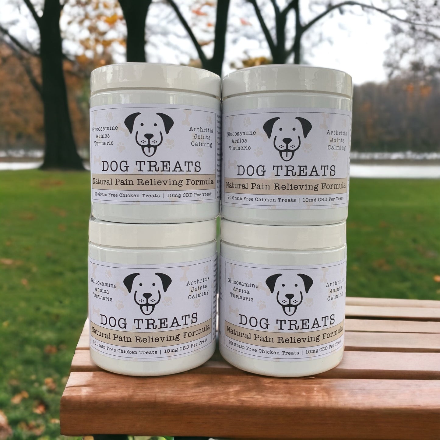 natural cbd dog treats with glucomasine, arnica, chondroitin for pain and inflammation